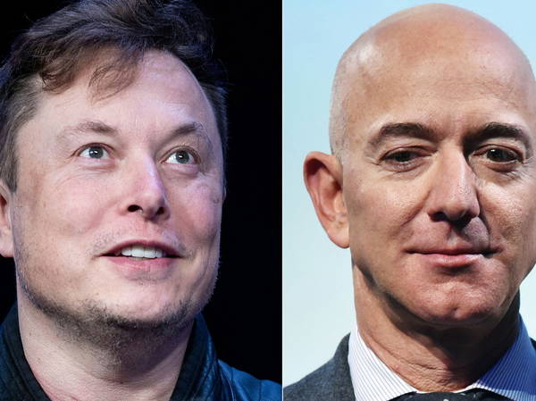 Elon Musk and Jeff Bezos publicly sparring over Trump