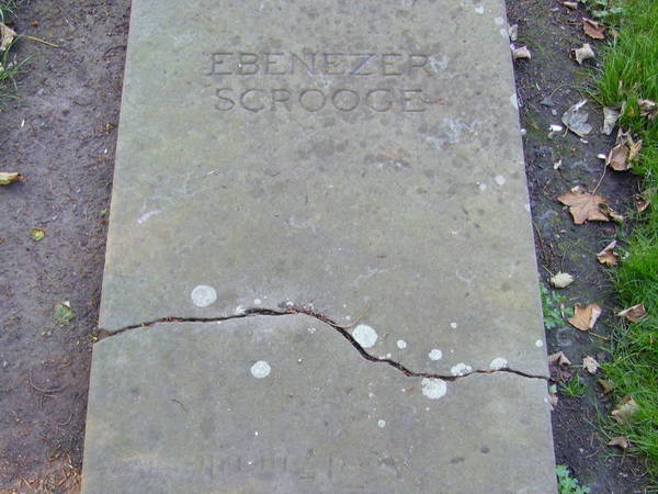 Prop Ebenezer Scrooge gravestone used in A Christmas Carol film destroyed