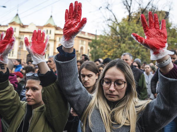 Police fire tear gas at protest over deadly canopy collapse in Serbia