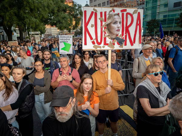 Slovak opposition rallies against the government of populist Prime Minister Robert Fico