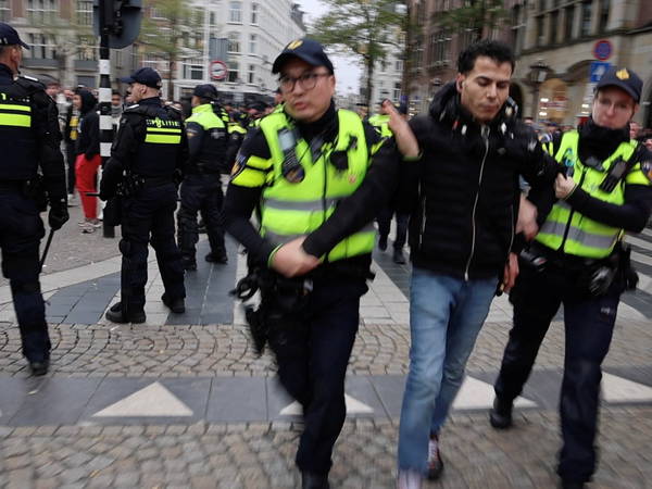 Amsterdam police detain pro-Palestinian protesters at banned demonstration