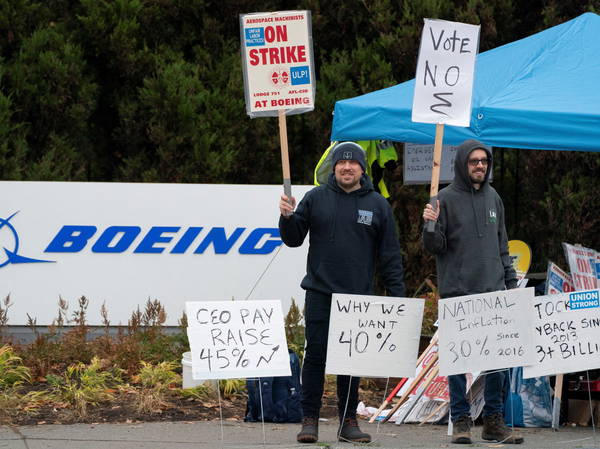 Boeing factory workers vote to reject contract and continue 6-week strike